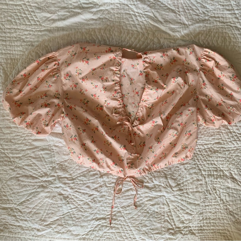 By Anthropologie Cropped Bubble-Sleeve Blouse - Picture 5 of 11